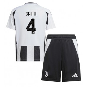 Juventus Federico Gatti #4 Hemmakläder Barn 2024-25 Kortärmad (+ Korta byxor)